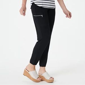 Susan Graver Regular Weekend Jersey Knit Pull-On Jogger - Black (sz XL) A397441